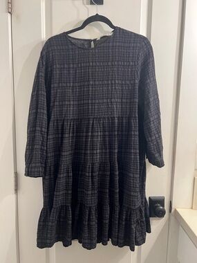 chinese dress ladies Cosmala Denim Long Sleeve Mini Dress / Indigo Blue | Meshki